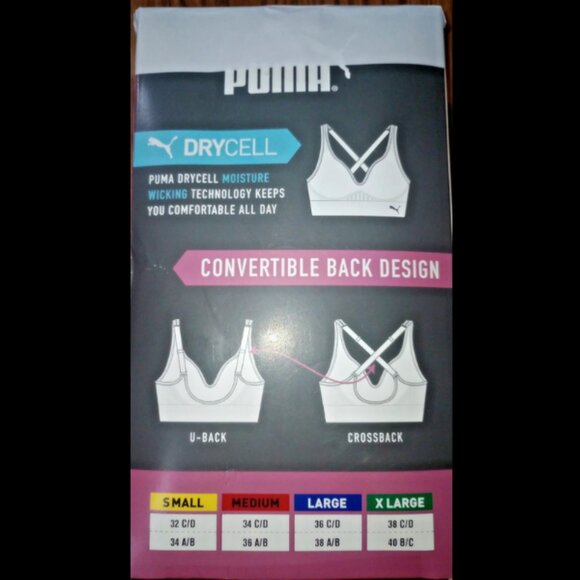 NWT Puma Women’s Seamless Sports Bra 2-Pack Black/White XL Removable Cups - Picture 2 of 4